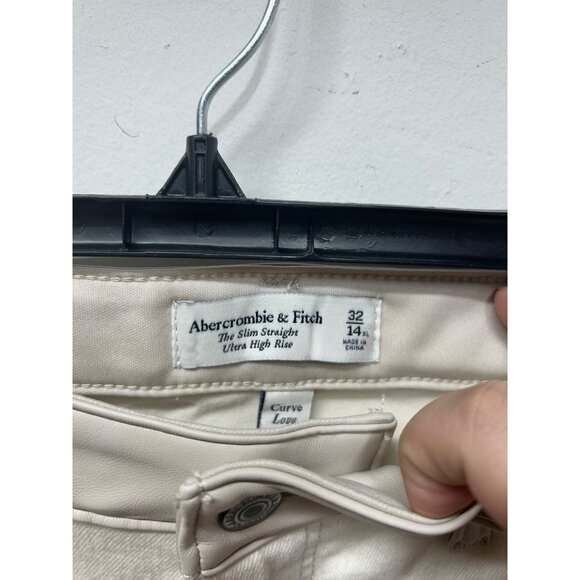 NWT Abercrombie & Fitch Curve love vegan leather Ultra High Rise Slim Straight J - Picture 5 of 10